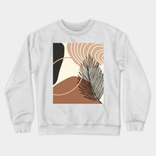 Minimal Modern  Abstract Art leaf  Warm Tones  Design Crewneck Sweatshirt